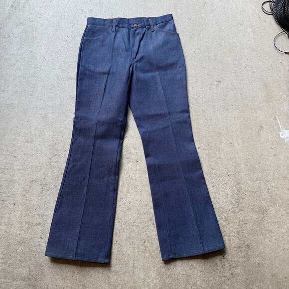 Men's Vintage 70's Maverick Dark Blue Denim Bell Bottoms Flared Jeans Sz 32 x 31 - Picture 1 of 8